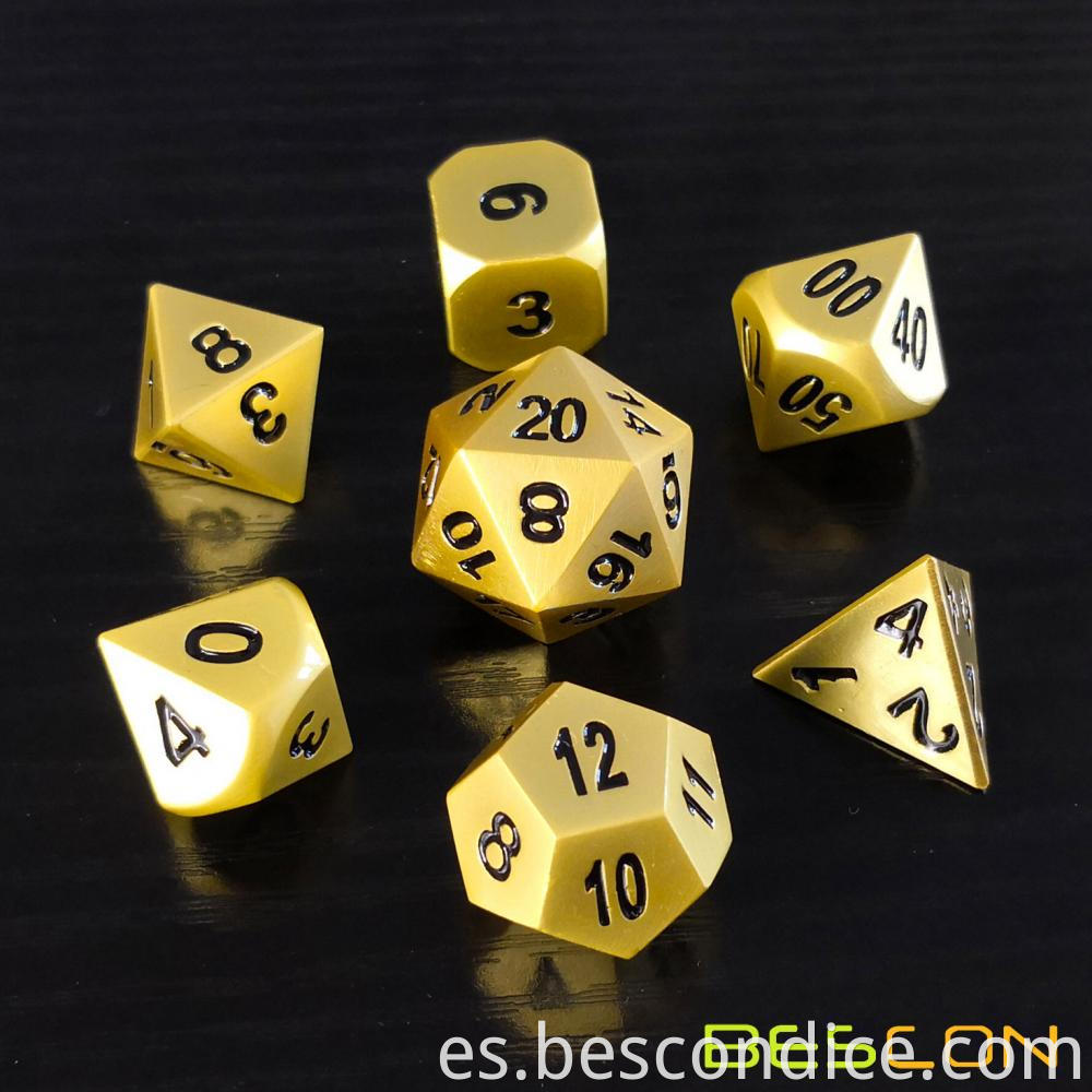 Deluxe Matt Golden Solid Metal Dice Set 1